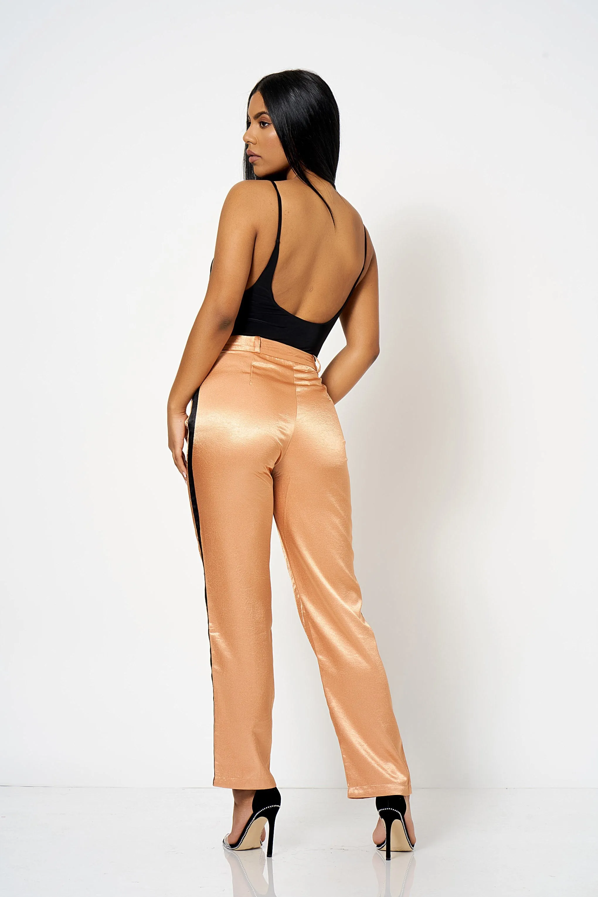 Copper Side Stripe Co-ord Trousers