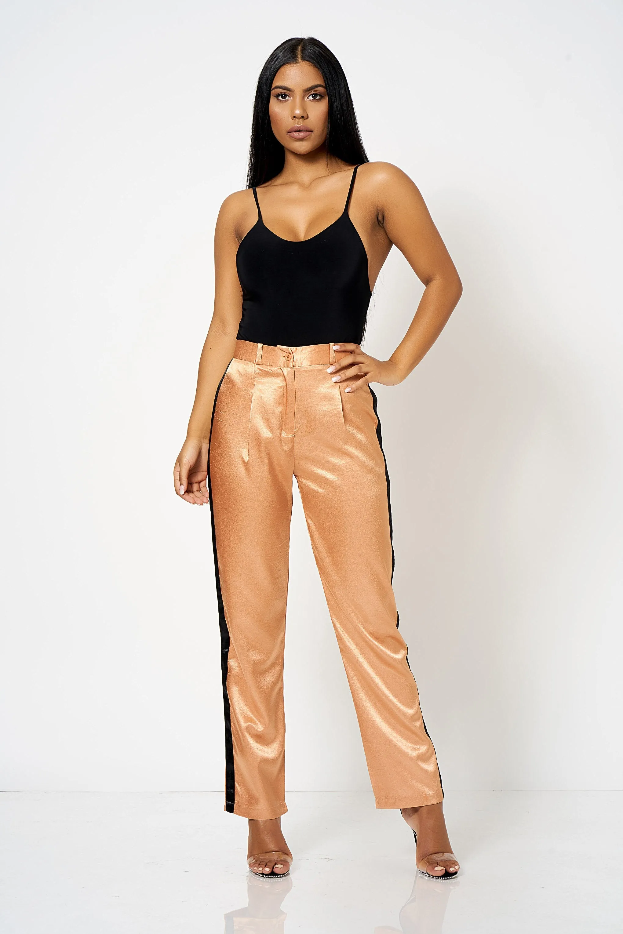 Copper Side Stripe Co-ord Trousers