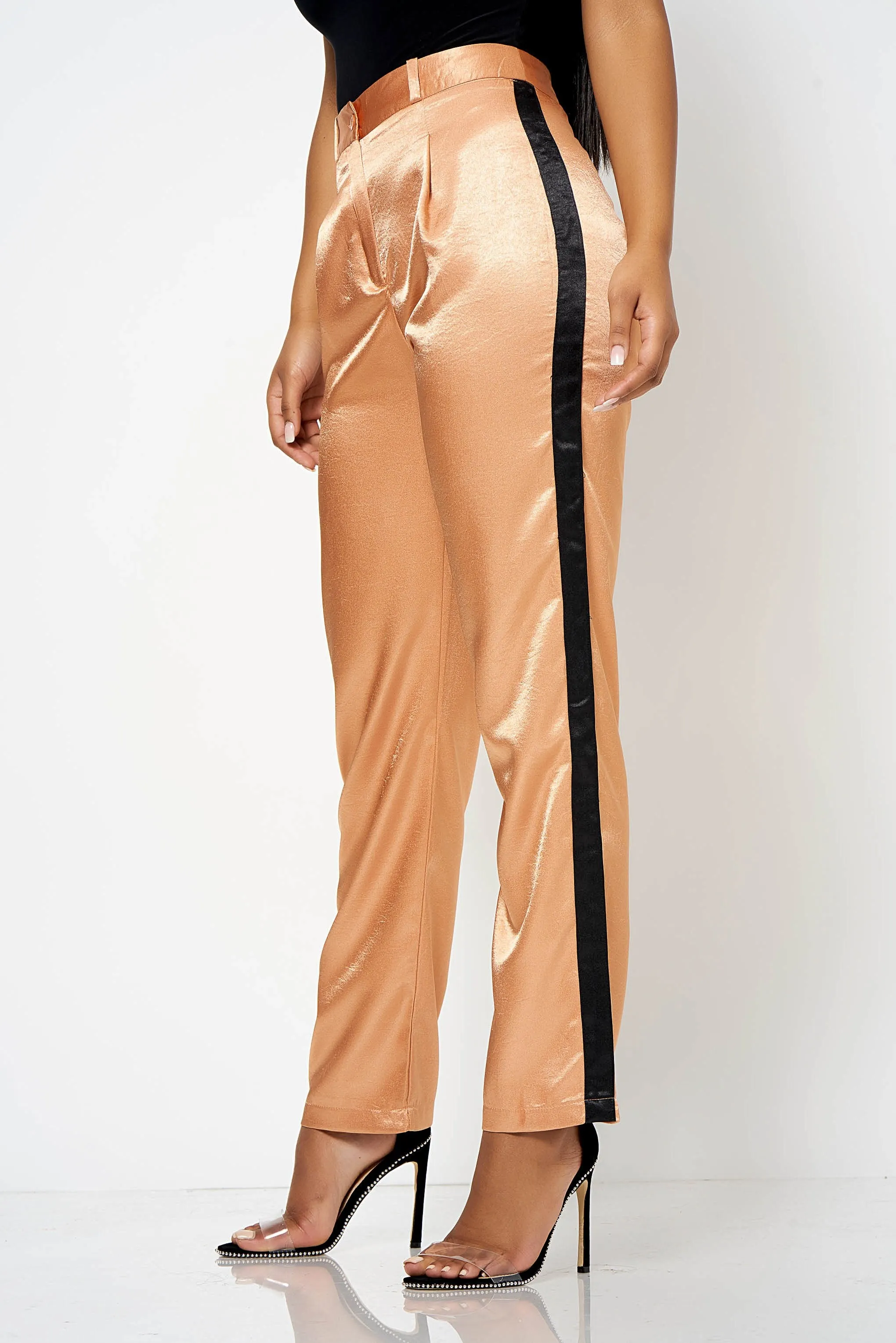 Copper Side Stripe Co-ord Trousers