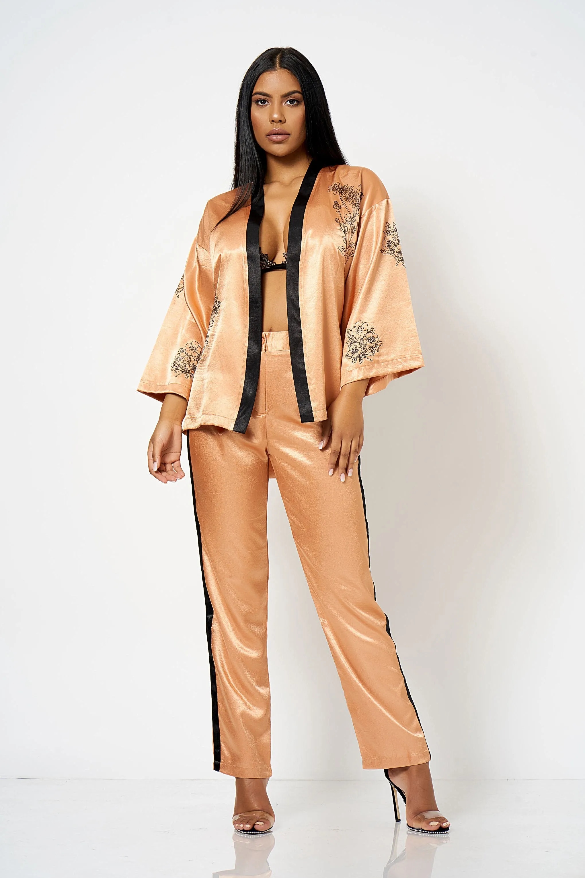 Copper Side Stripe Co-ord Trousers