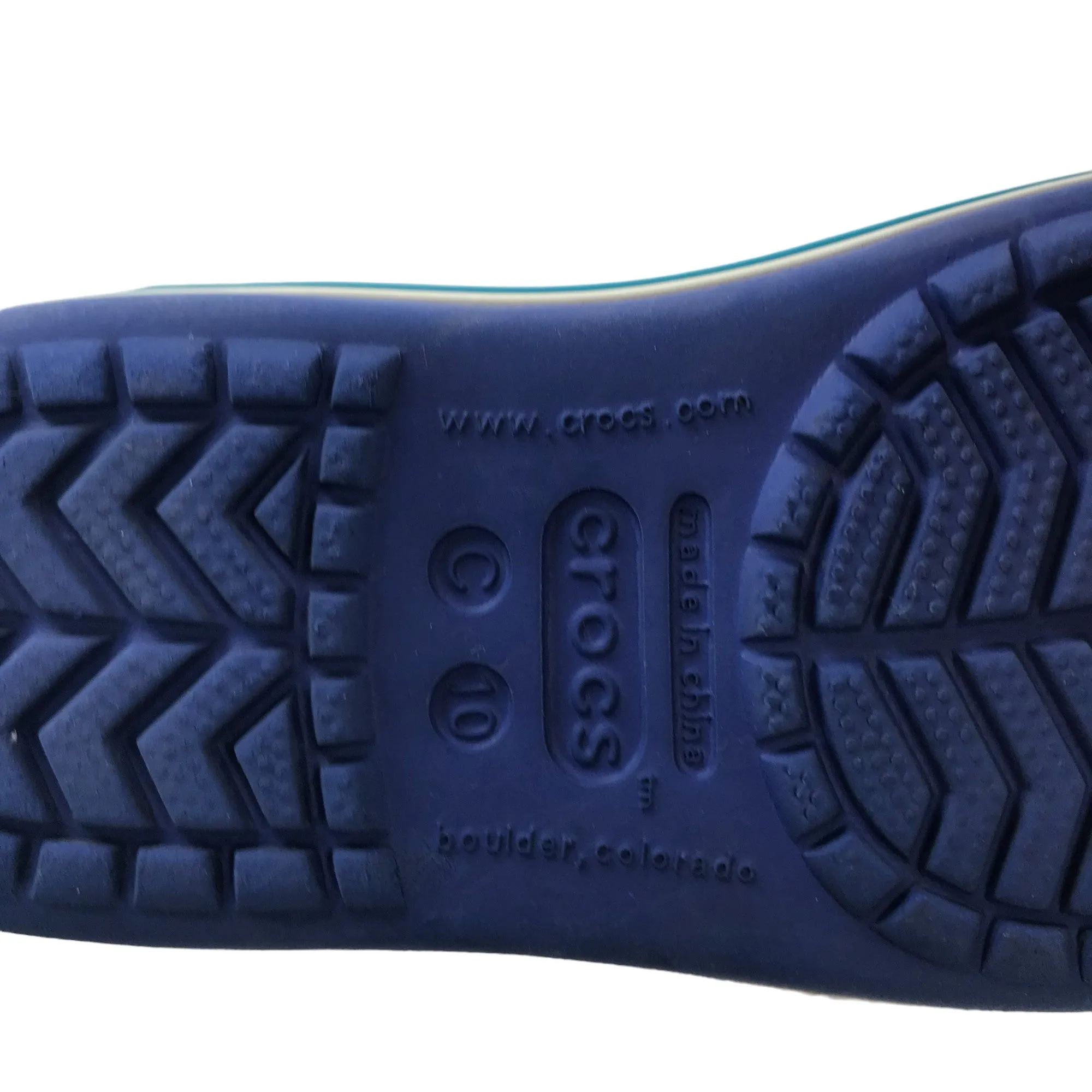 Crocs sandals shoe size 10 junior blue loop and hoop straps