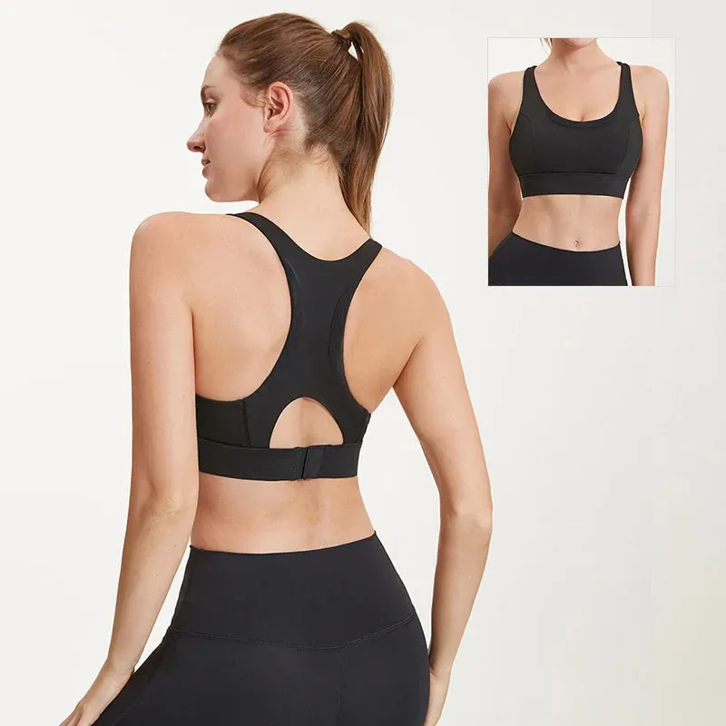 Cross Back Yoga Push Up Shockproof Fitness Gym Crop Top Sports Bra for Women