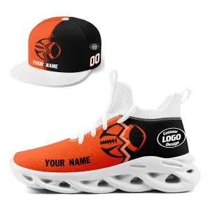 Custom Orange Black Ohio MaxSoul Shoes and Hat Combo Offer Personalized Combo ZH-D028017-19