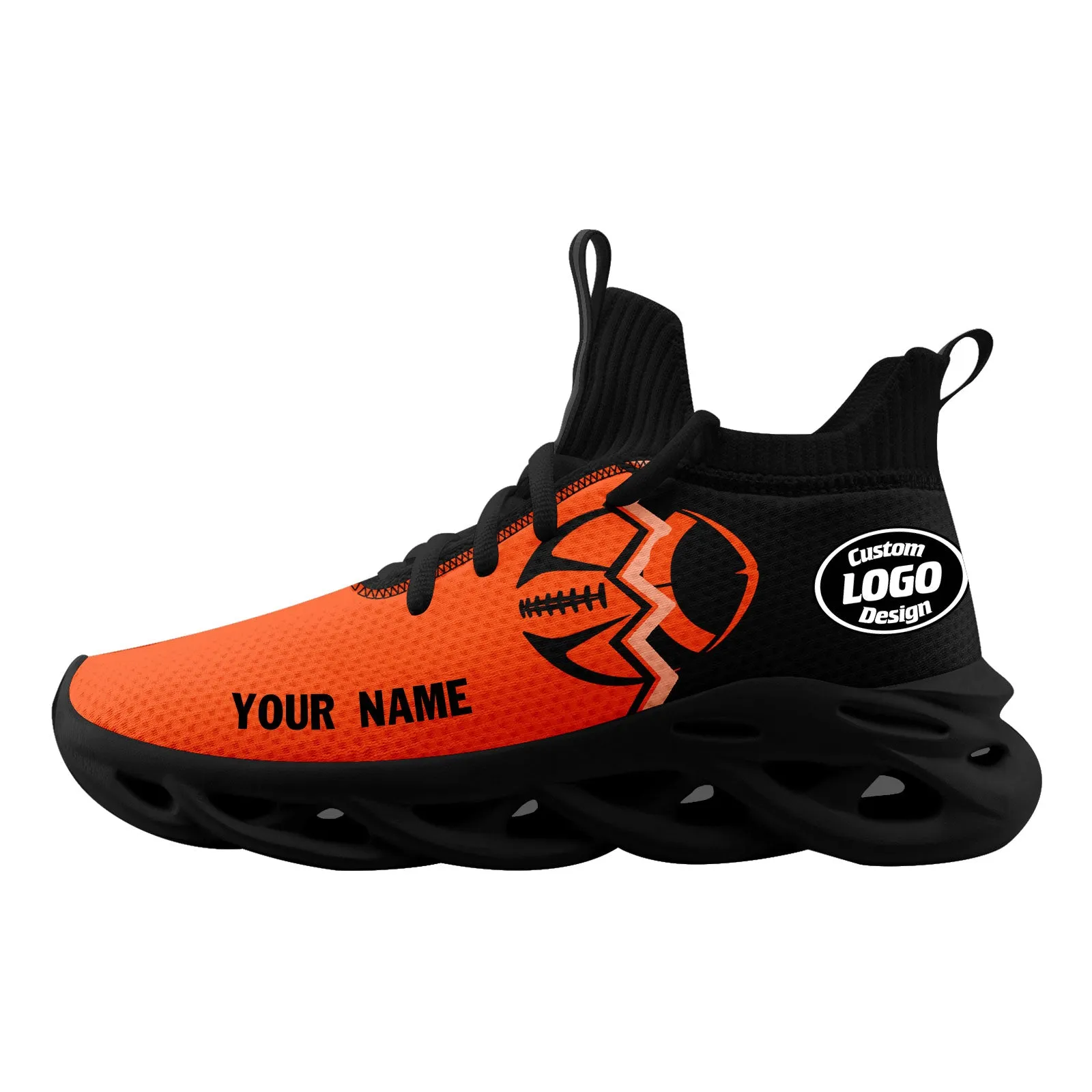 Custom Orange Black Ohio MaxSoul Shoes and Hat Combo Offer Personalized Combo ZH-D028017-19