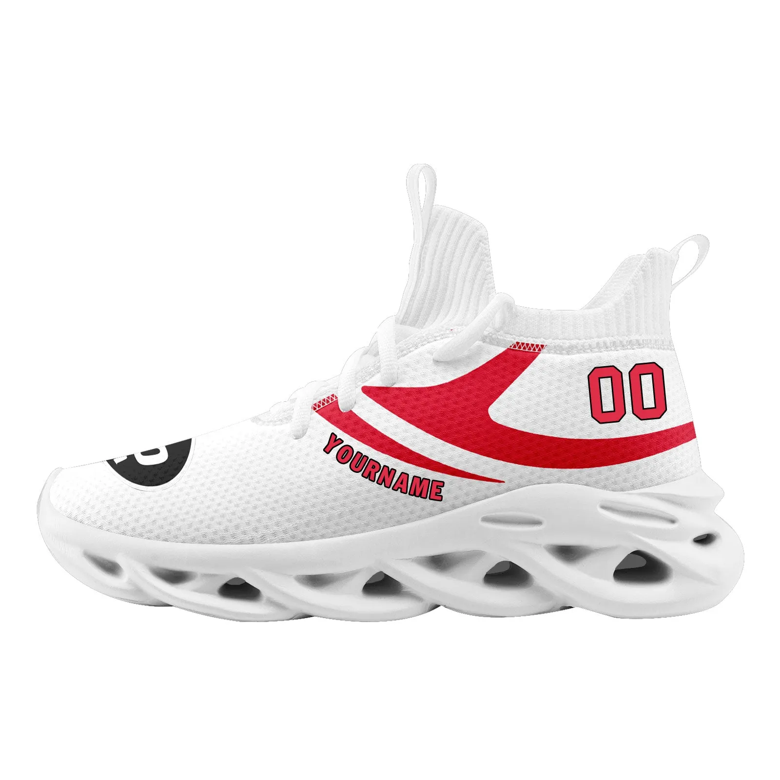 Custom White Red Kansas City Maxsoul Shoes Personalized Sneaker FN030-D025004-18