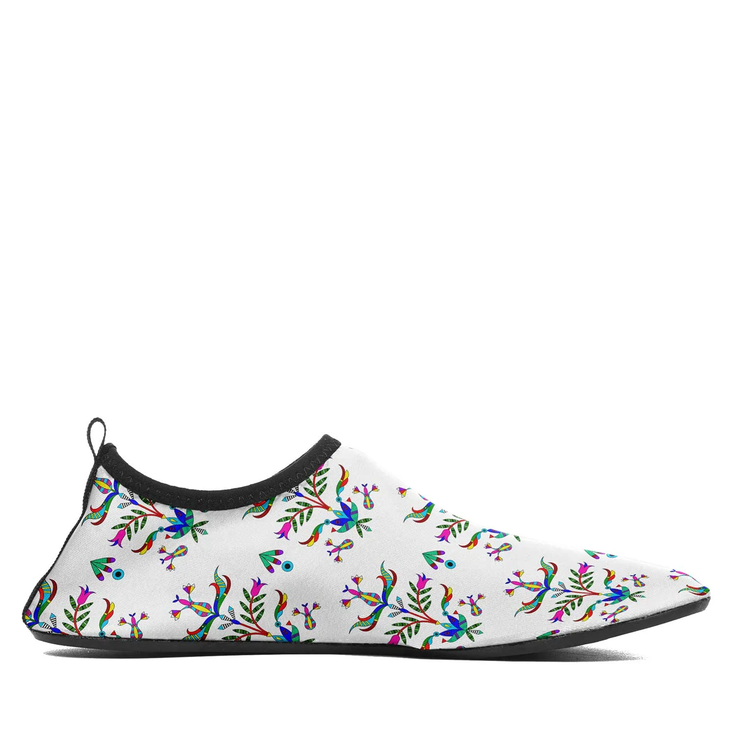 Dakota Damask White Kid's Sockamoccs Slip On Shoes