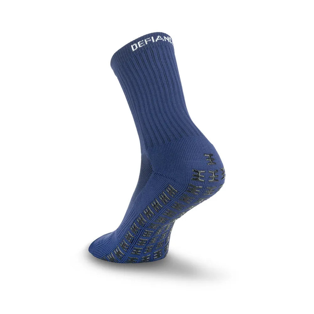 Defiance Grip Socks Blue - mid calf length