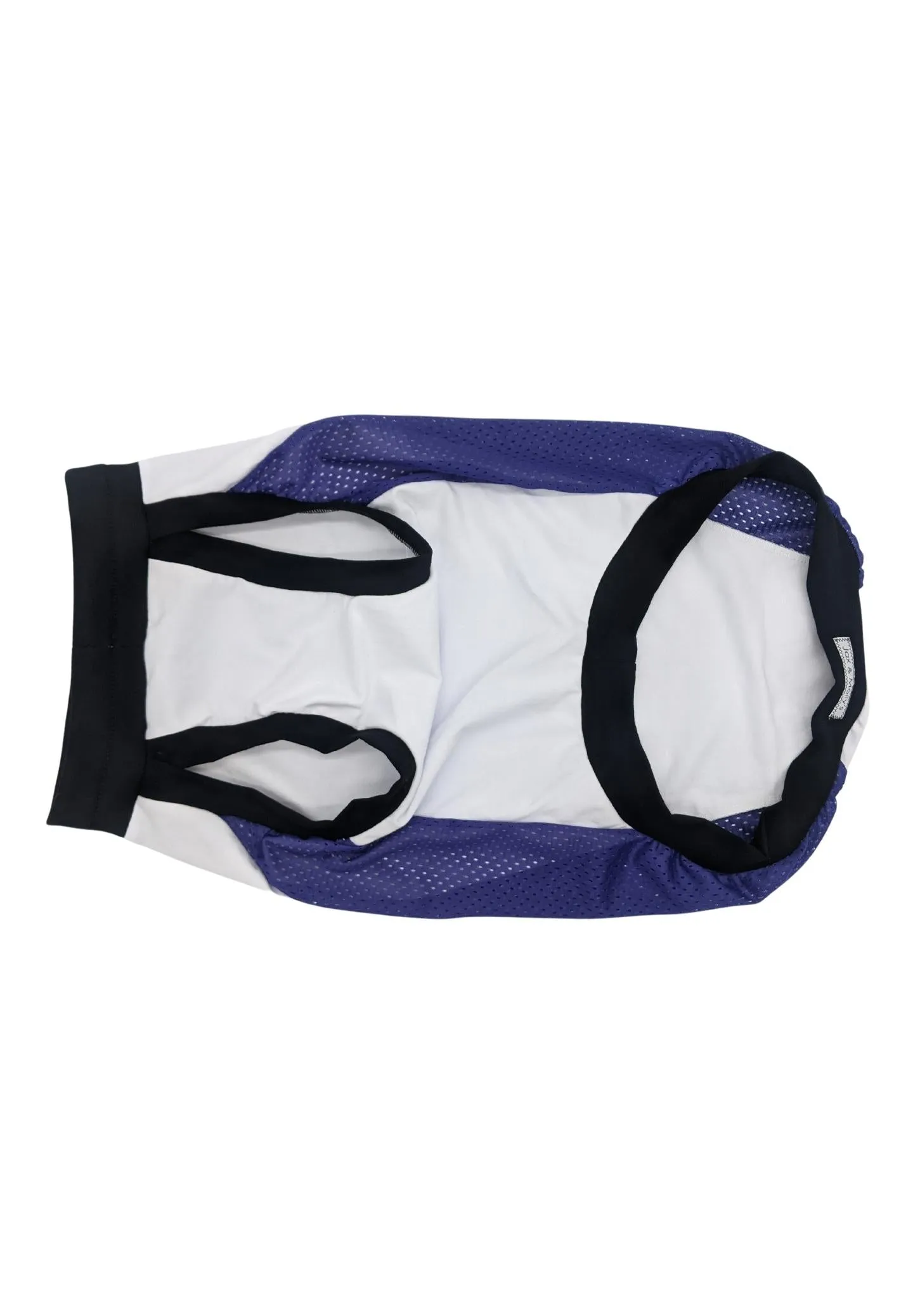 Dog Sports Jersey - White Body, Purple Mesh Sides, Black Trim