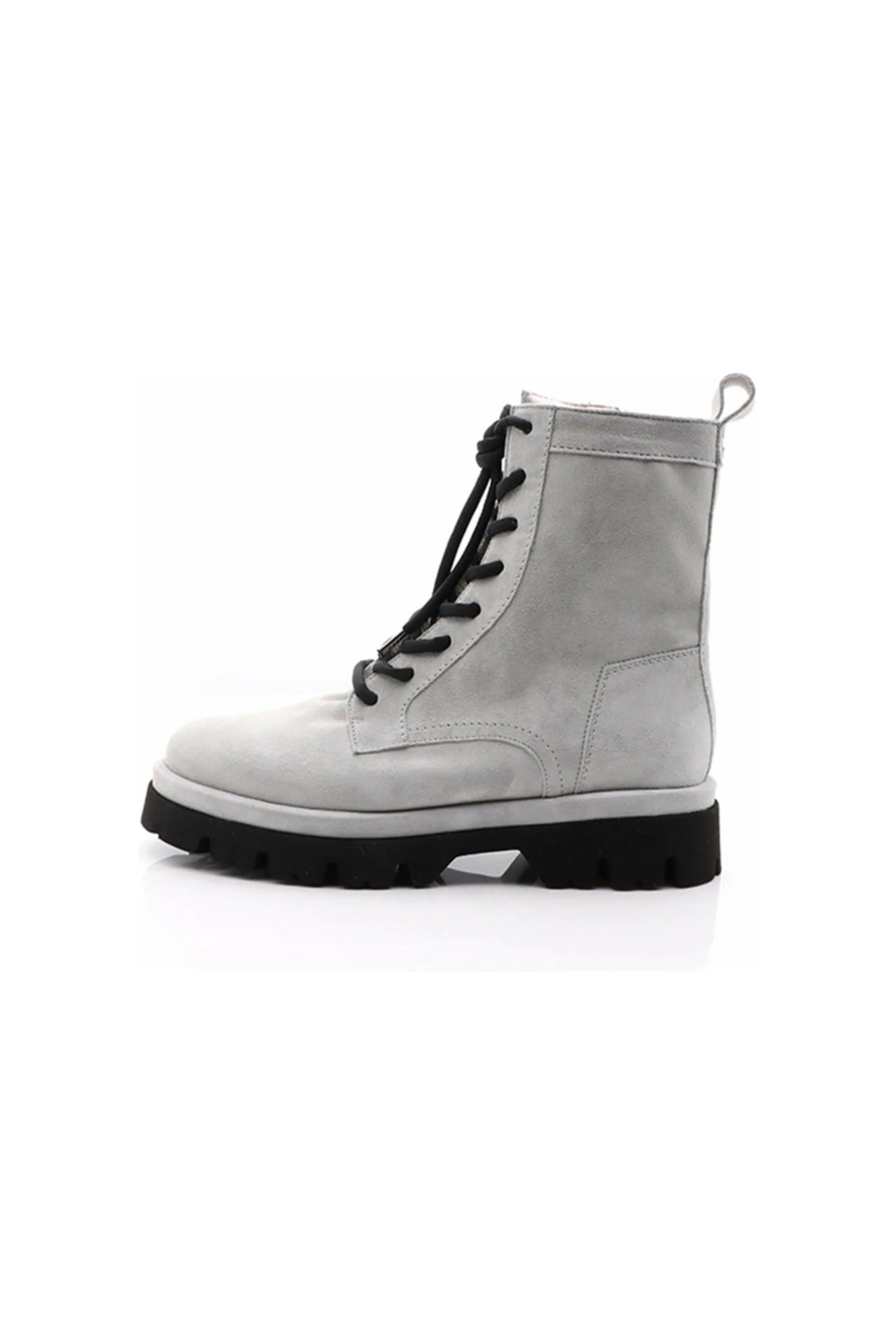 Donna Carolina Stephanie Nubuck Hiker Boots 48682071P -003 | Silk Lino Kia (Light Grey) | Clearance Final Sale