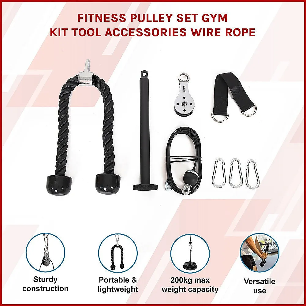 Durable Silent Rotatable Fitness Pulley Set for Triceps Workout