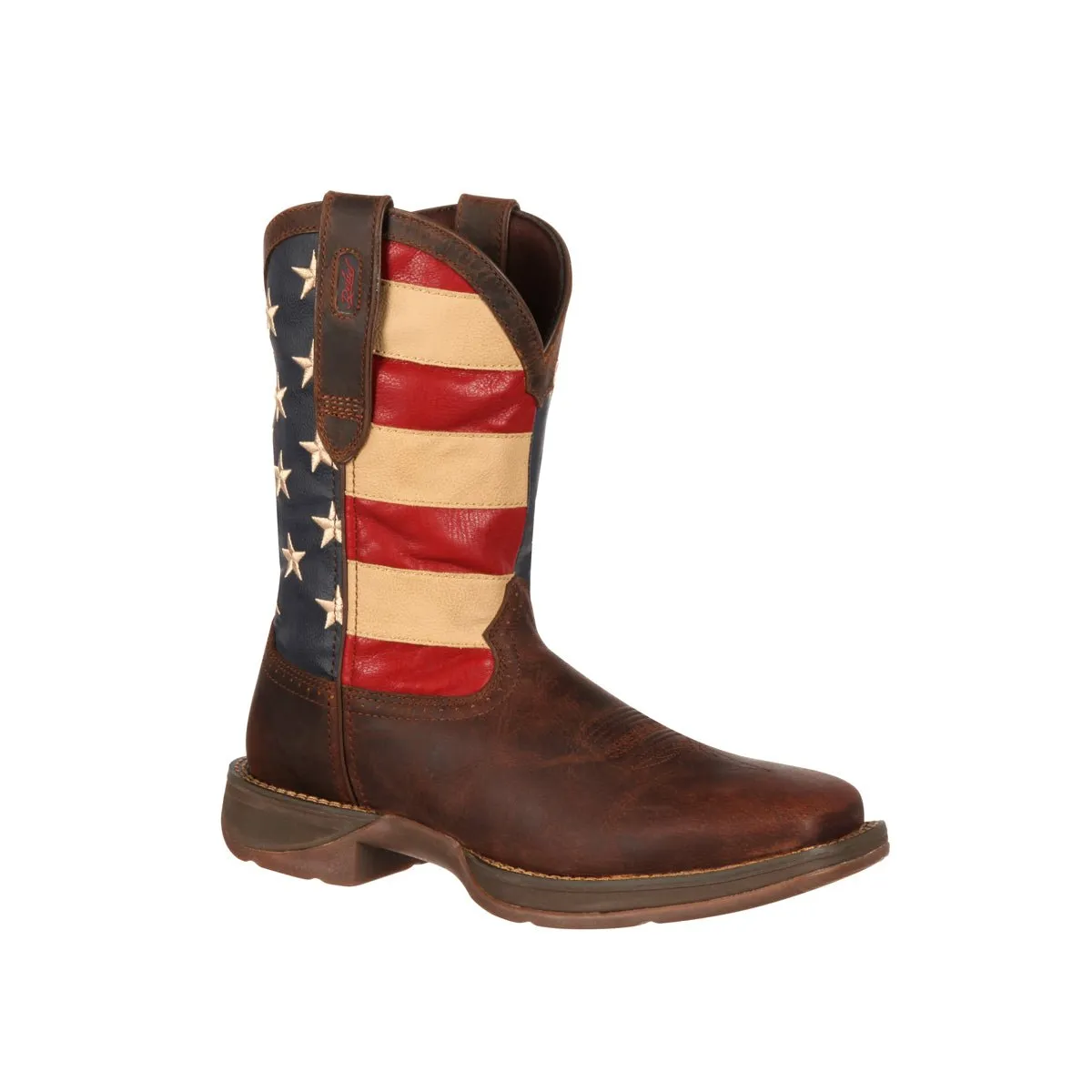 Durango Mens Rebel Pull Up Western Brown/Union Flag Leather Cowboy Boots