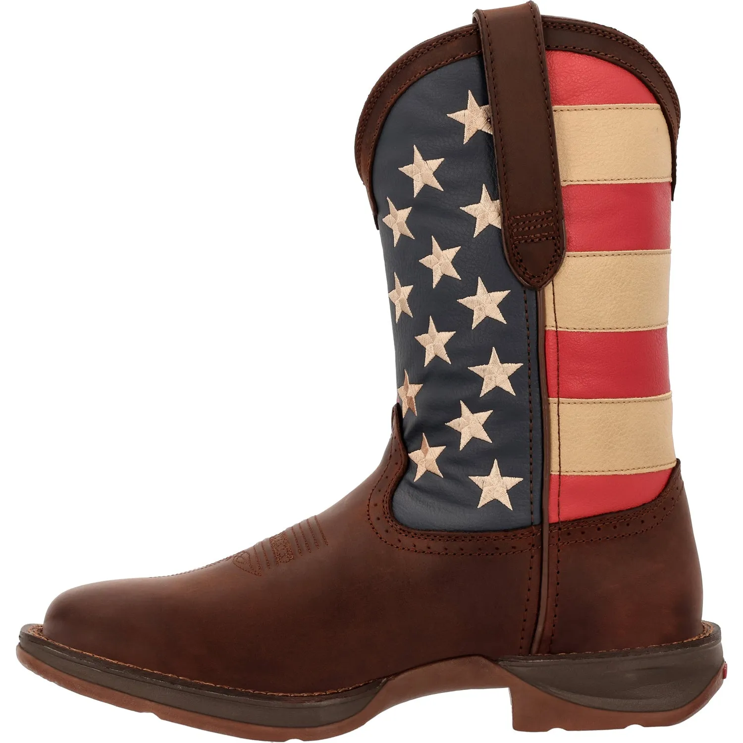 Durango Mens Rebel Pull Up Western Brown/Union Flag Leather Cowboy Boots