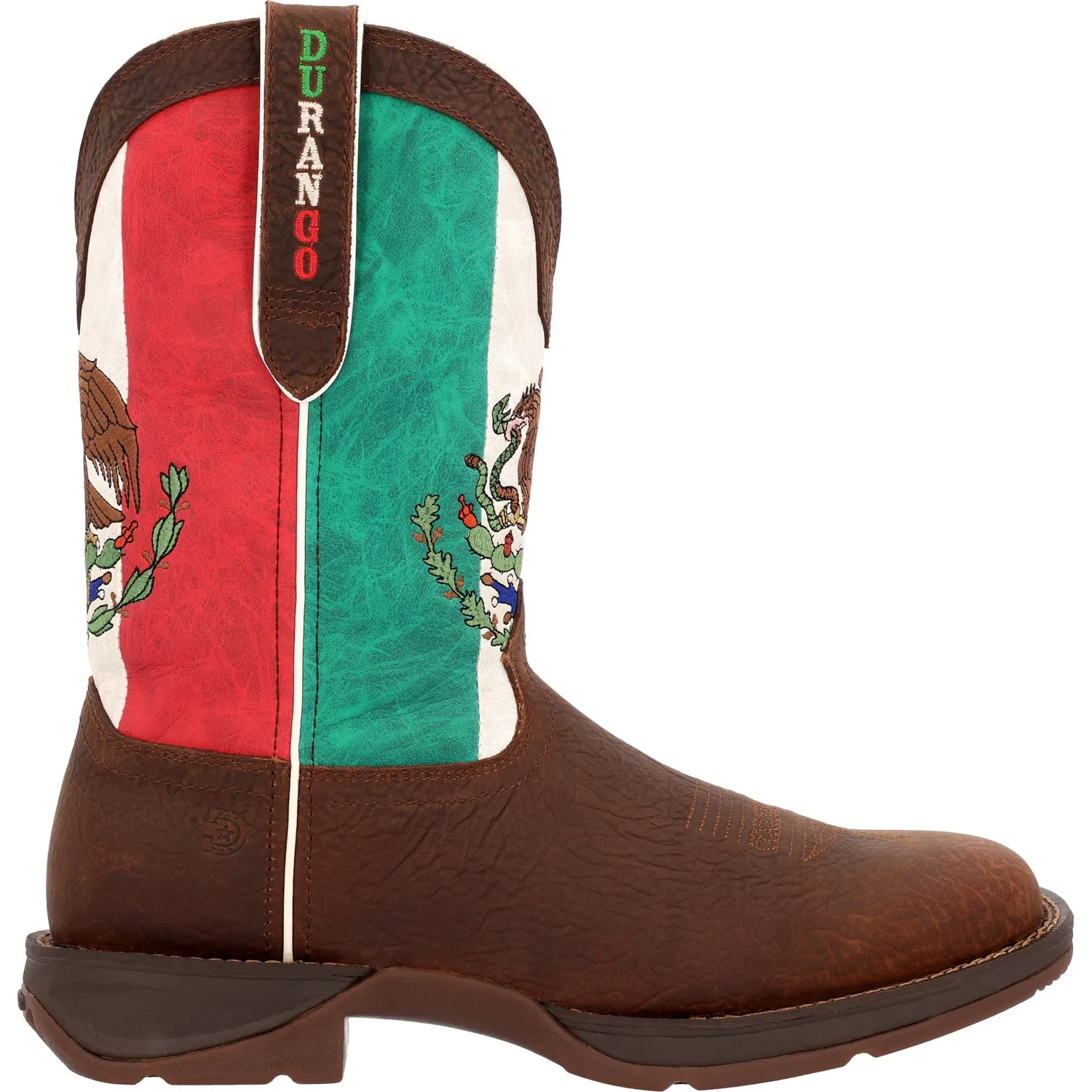 Durango Mens Rebel Western Sandy/Mexico Flag Leather Cowboy Boots