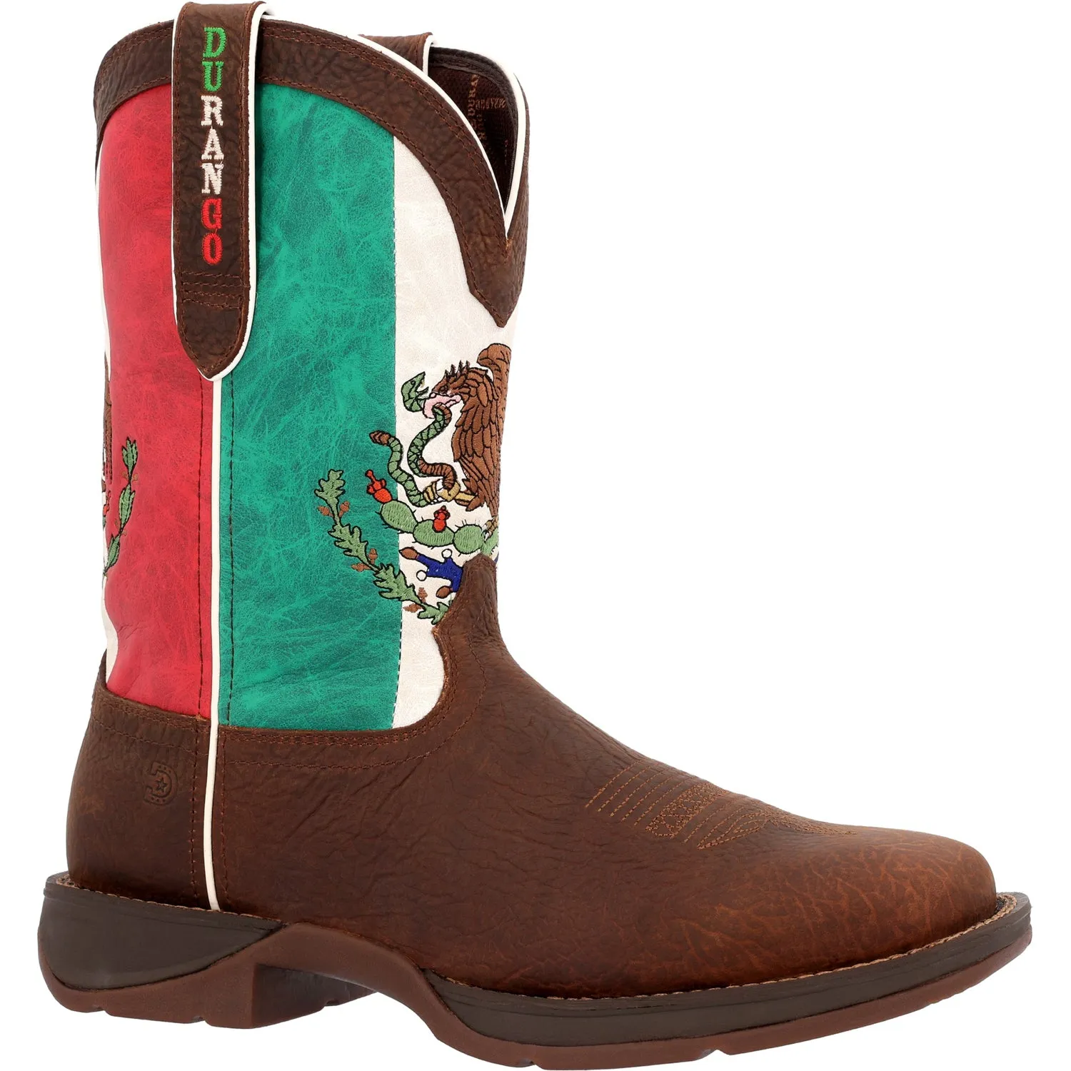 Durango Mens Rebel Western Sandy/Mexico Flag Leather Cowboy Boots