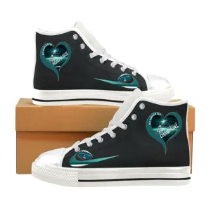 eagles Fan High Top Shoes Black White "love Eagles" Men Women kids| nfl eagles super bowl Fan High-top Sneakers