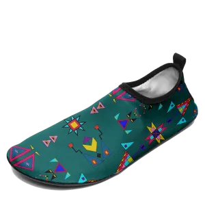 Enemy Territory Teal Kid's Sockamoccs Slip On Shoes