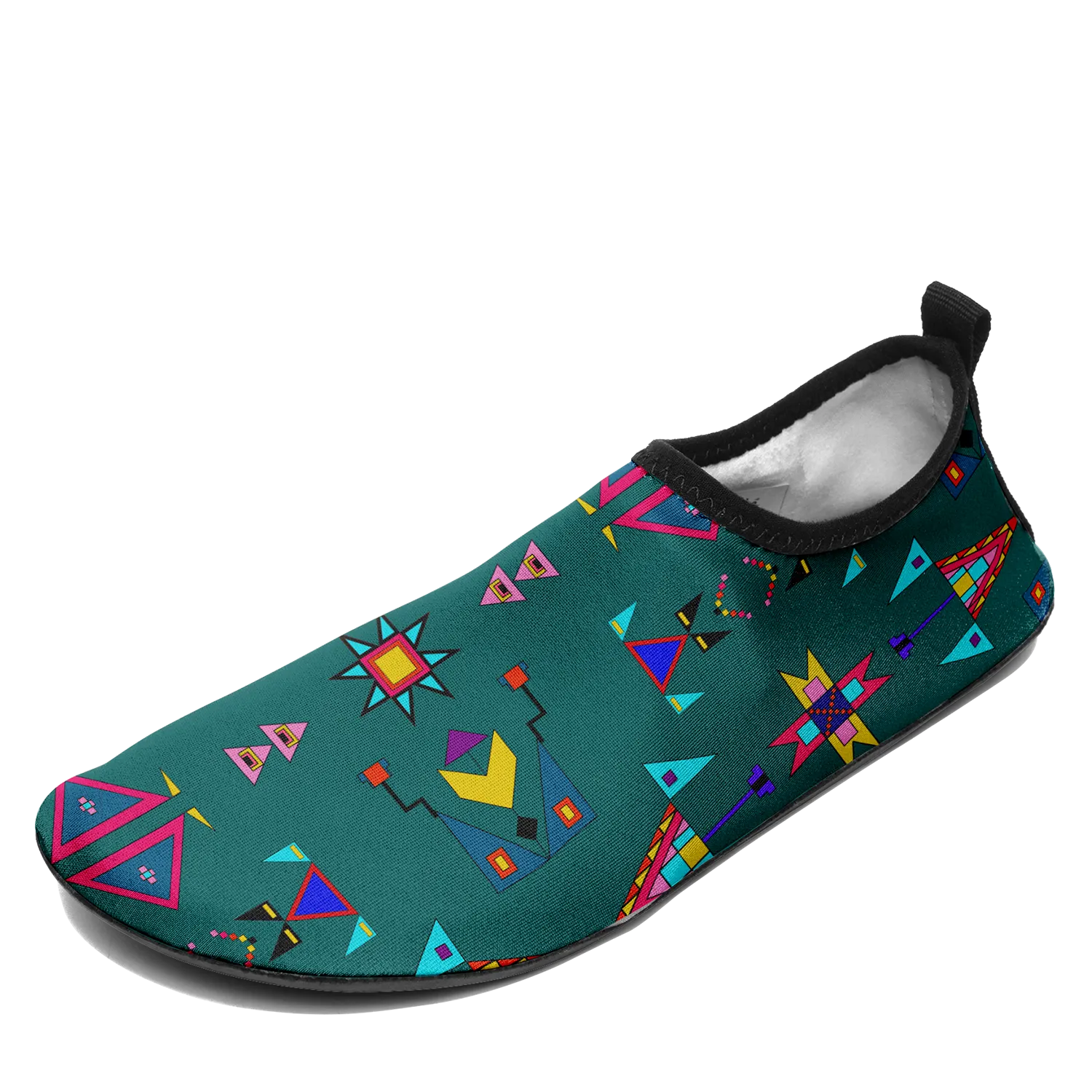 Enemy Territory Teal Kid's Sockamoccs Slip On Shoes