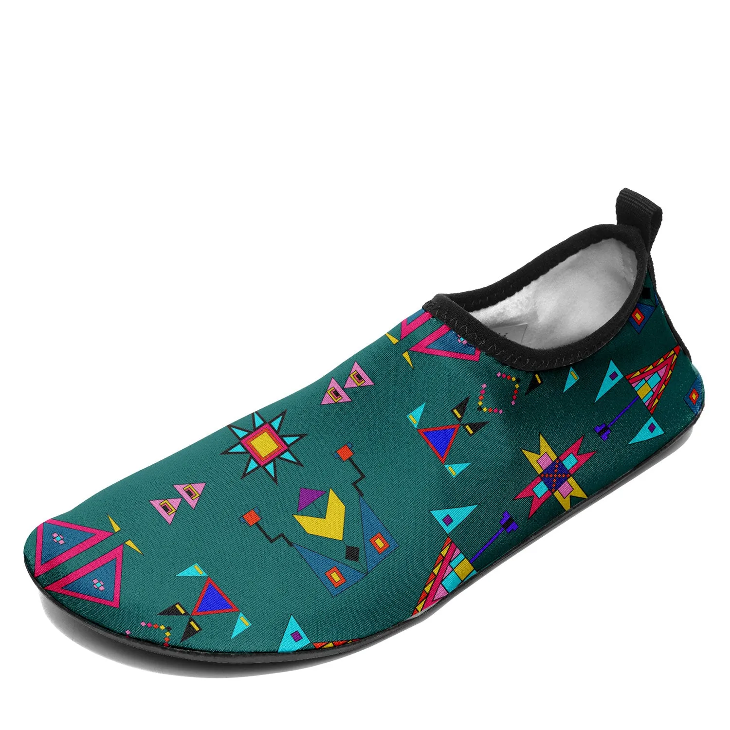 Enemy Territory Teal Kid's Sockamoccs Slip On Shoes