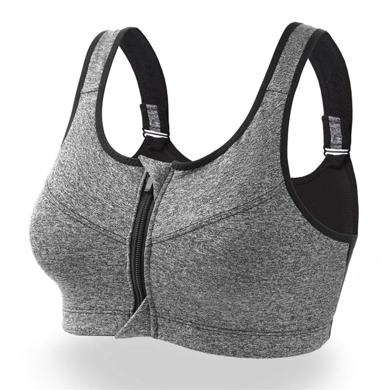 EVERBANK   Zippered Push-Up Sports Athletic Top Active Wear for Women