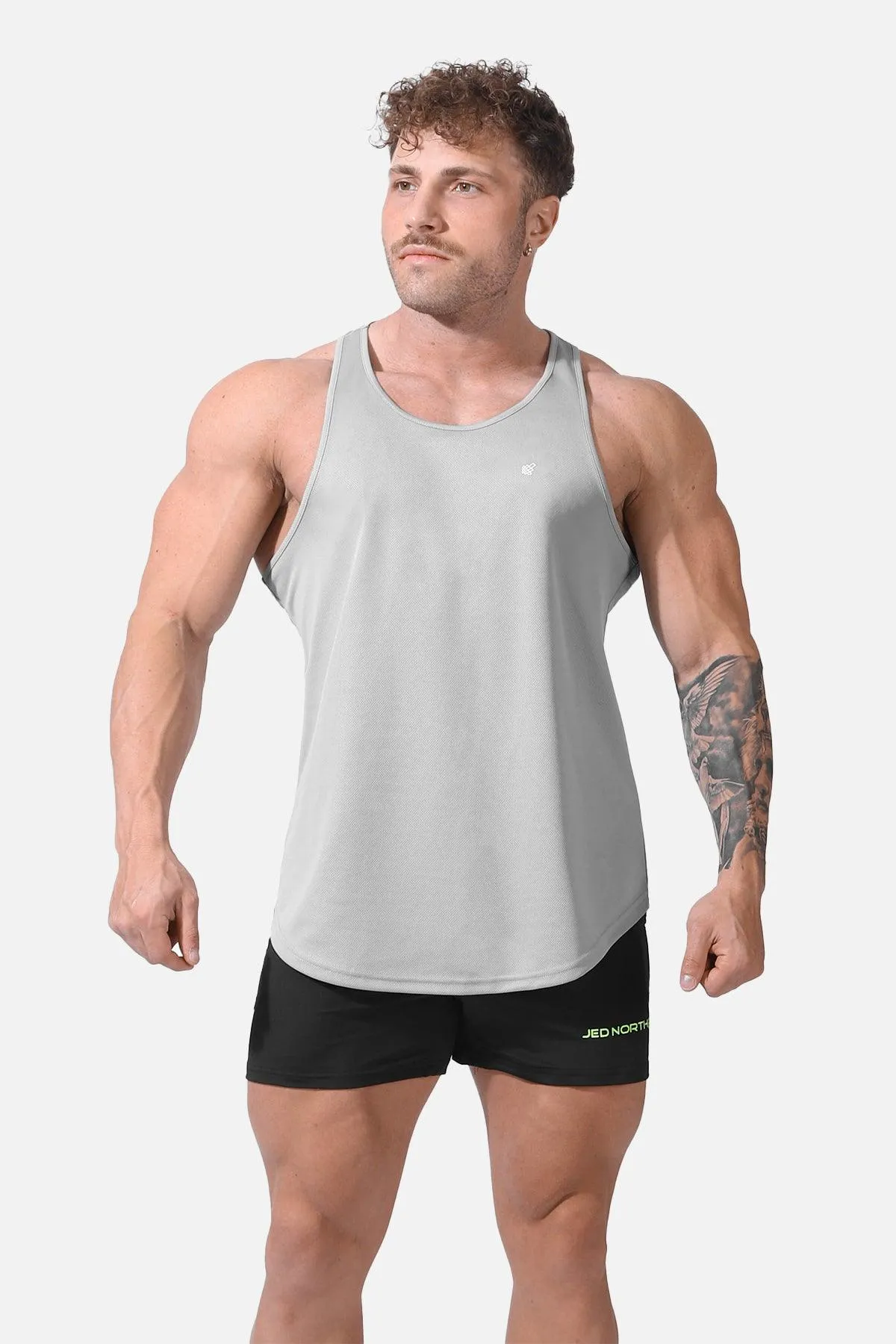 Fast-Dry Bodybuilding Workout Stringer - Silver