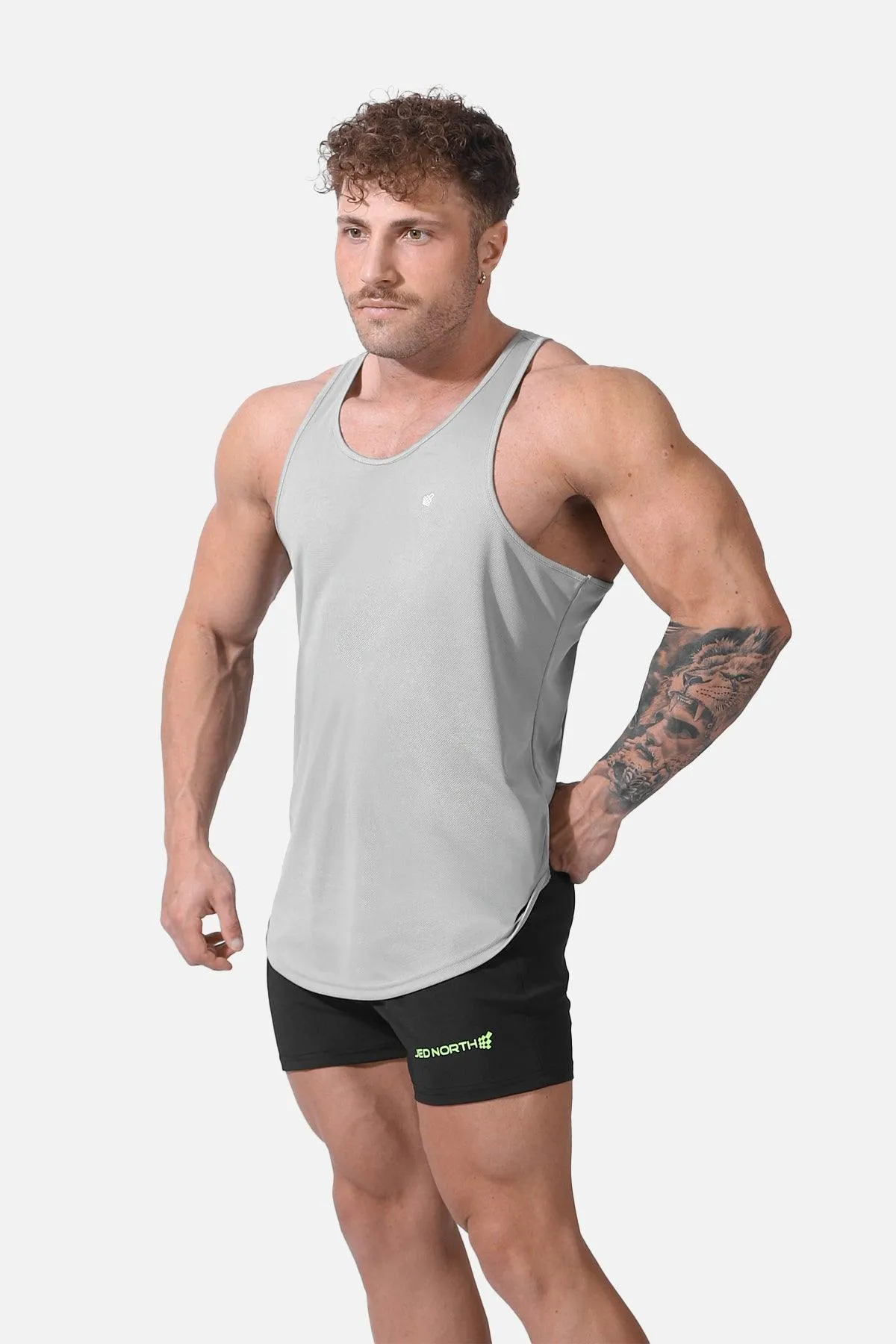 Fast-Dry Bodybuilding Workout Stringer - Silver