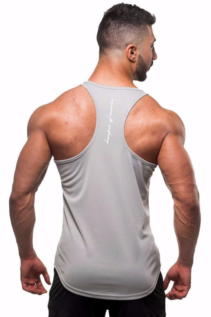 Fast-Dry Bodybuilding Workout Stringer - Silver