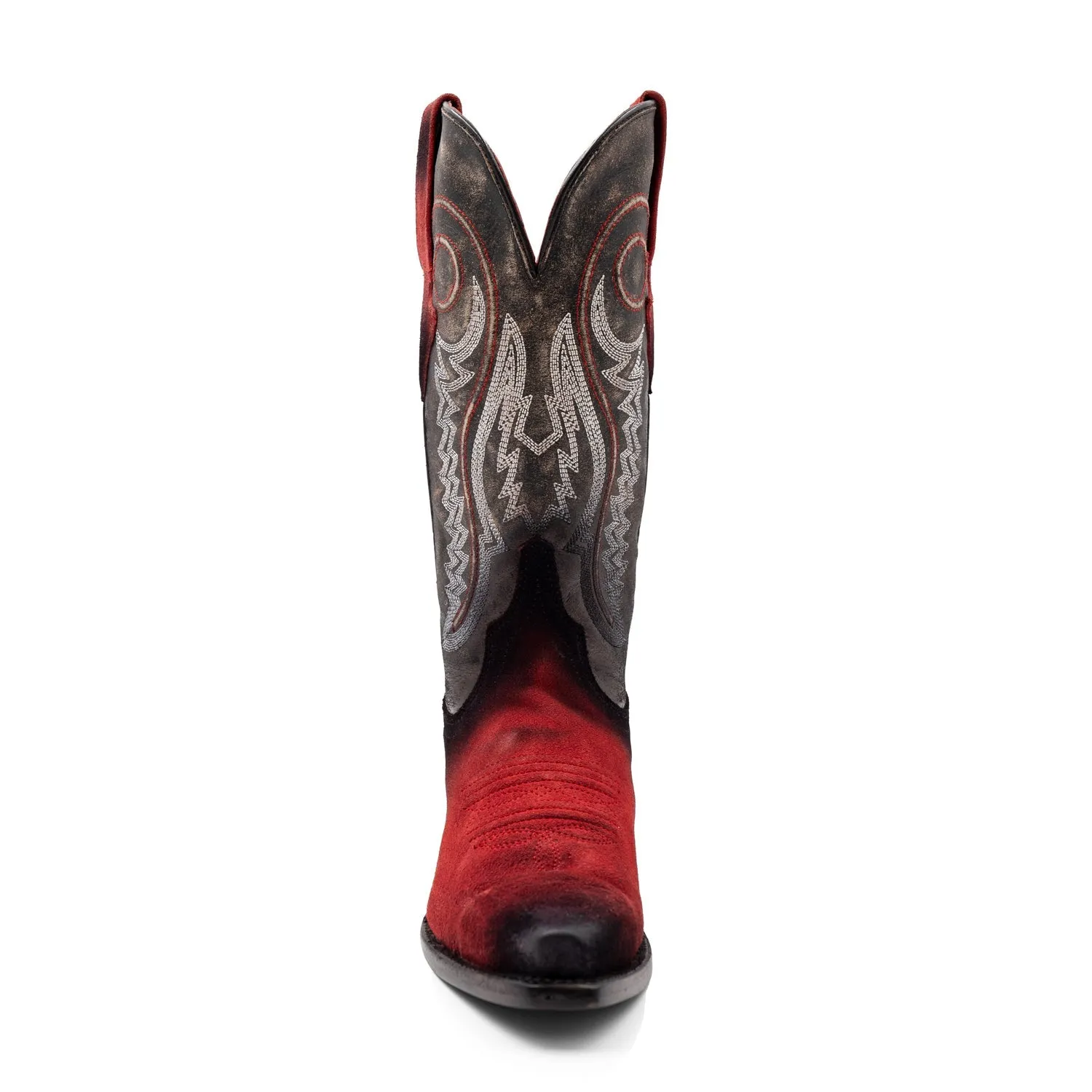 Ferrini Womens Roughrider V-Toe Red Leather Cowboy Boots