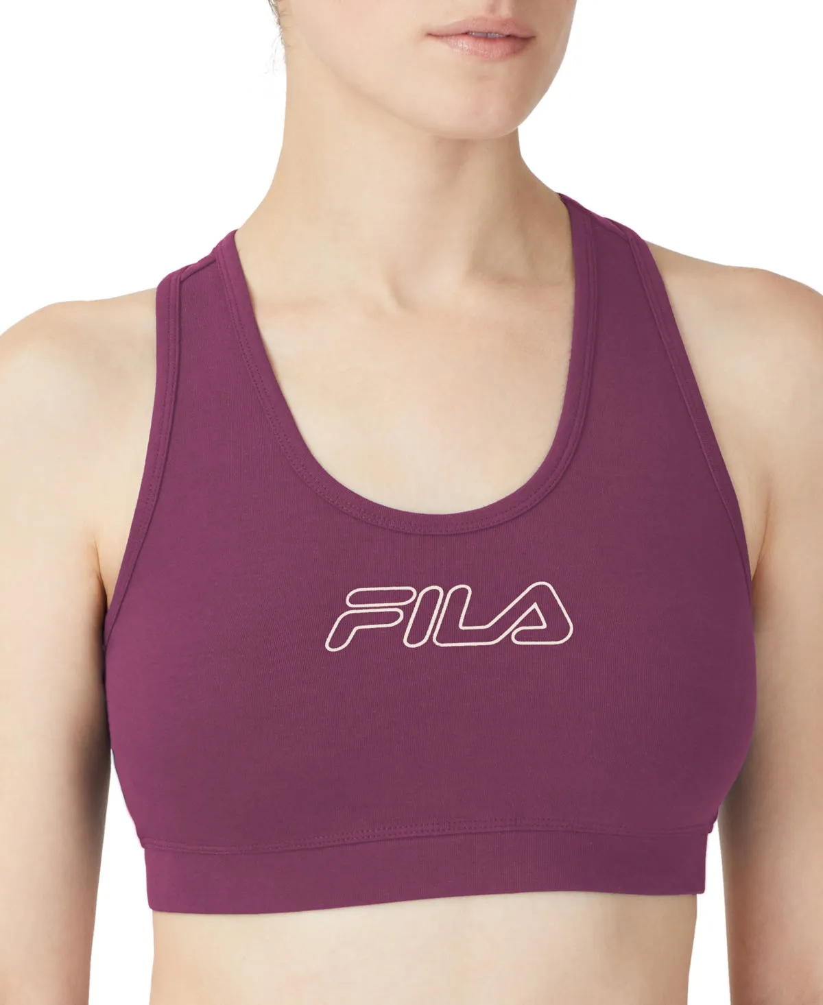 Fila Women's Bloom Logo Pullover Jersey Sports Bra Purple Size 3X