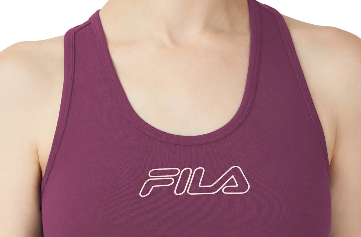 Fila Women's Bloom Logo Pullover Jersey Sports Bra Purple Size 3X