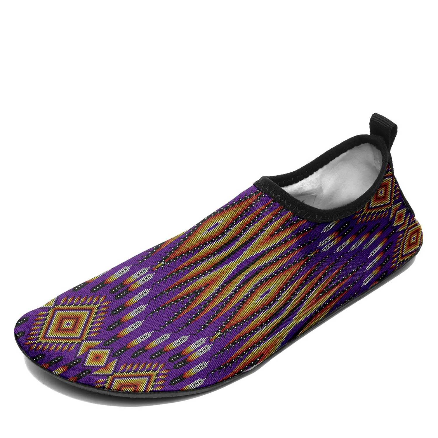 Fire Feather Purple Kid's Sockamoccs Slip On Shoes