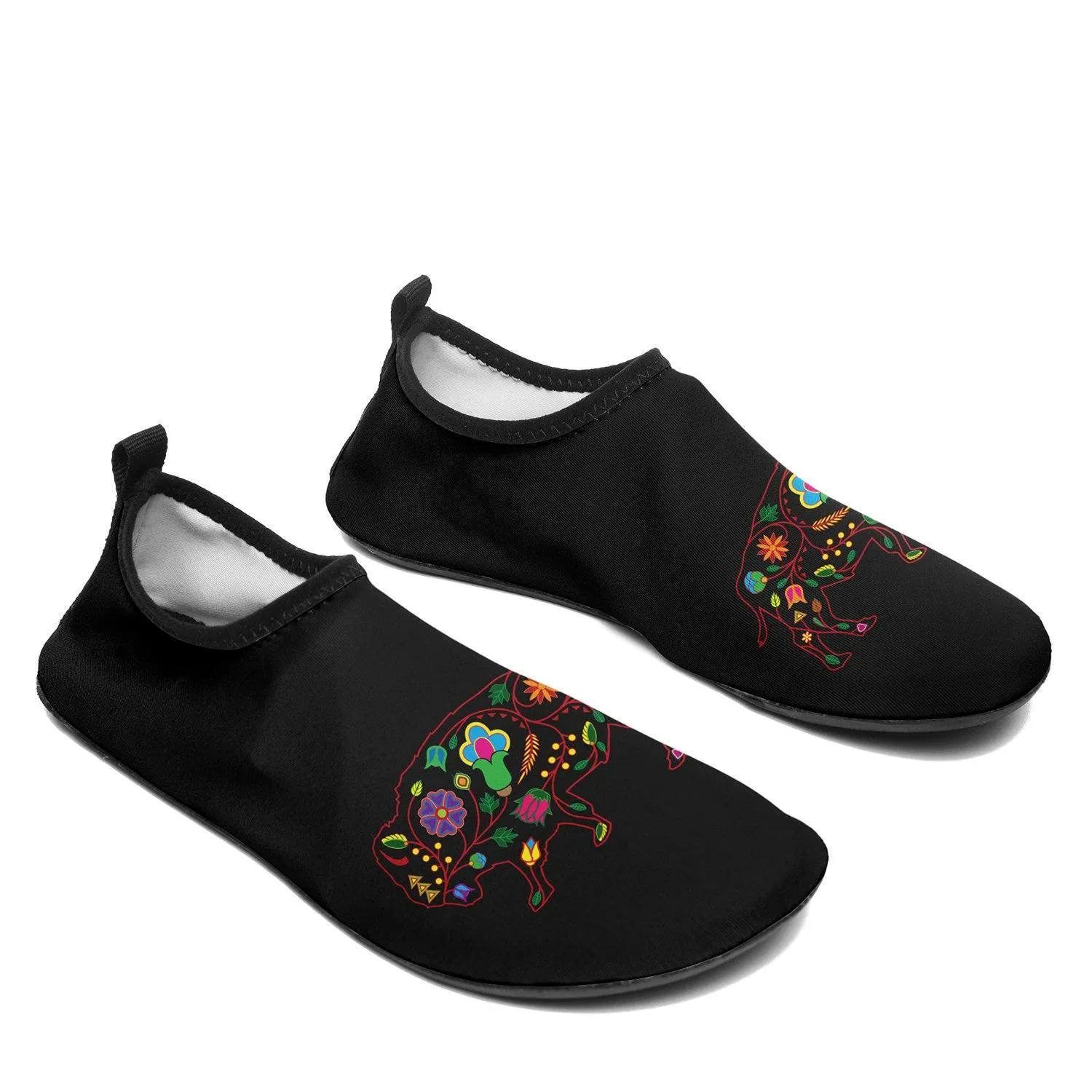 Floral Buffalo Sockamoccs Kid's Sockamoccs Slip On Shoes