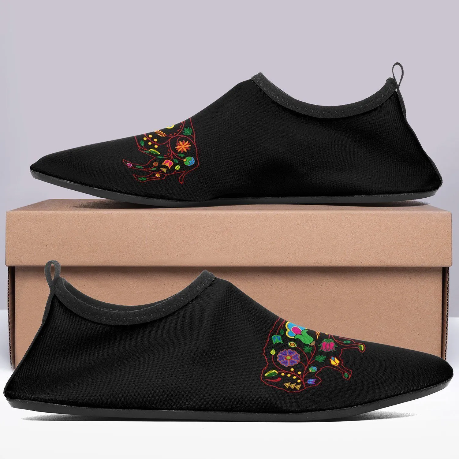 Floral Buffalo Sockamoccs Kid's Sockamoccs Slip On Shoes