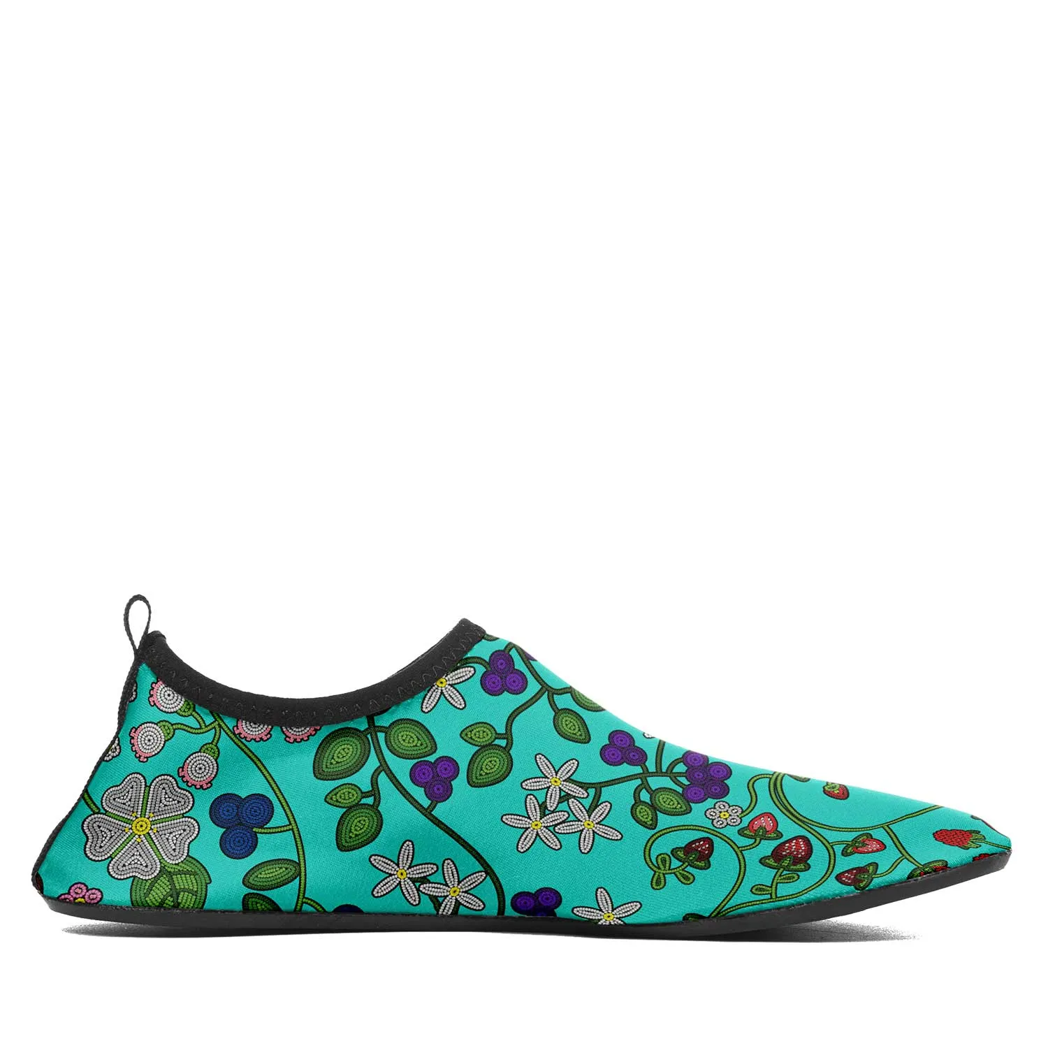 Grandmother Stories turquoise Kid's Sockamoccs Slip On Shoes