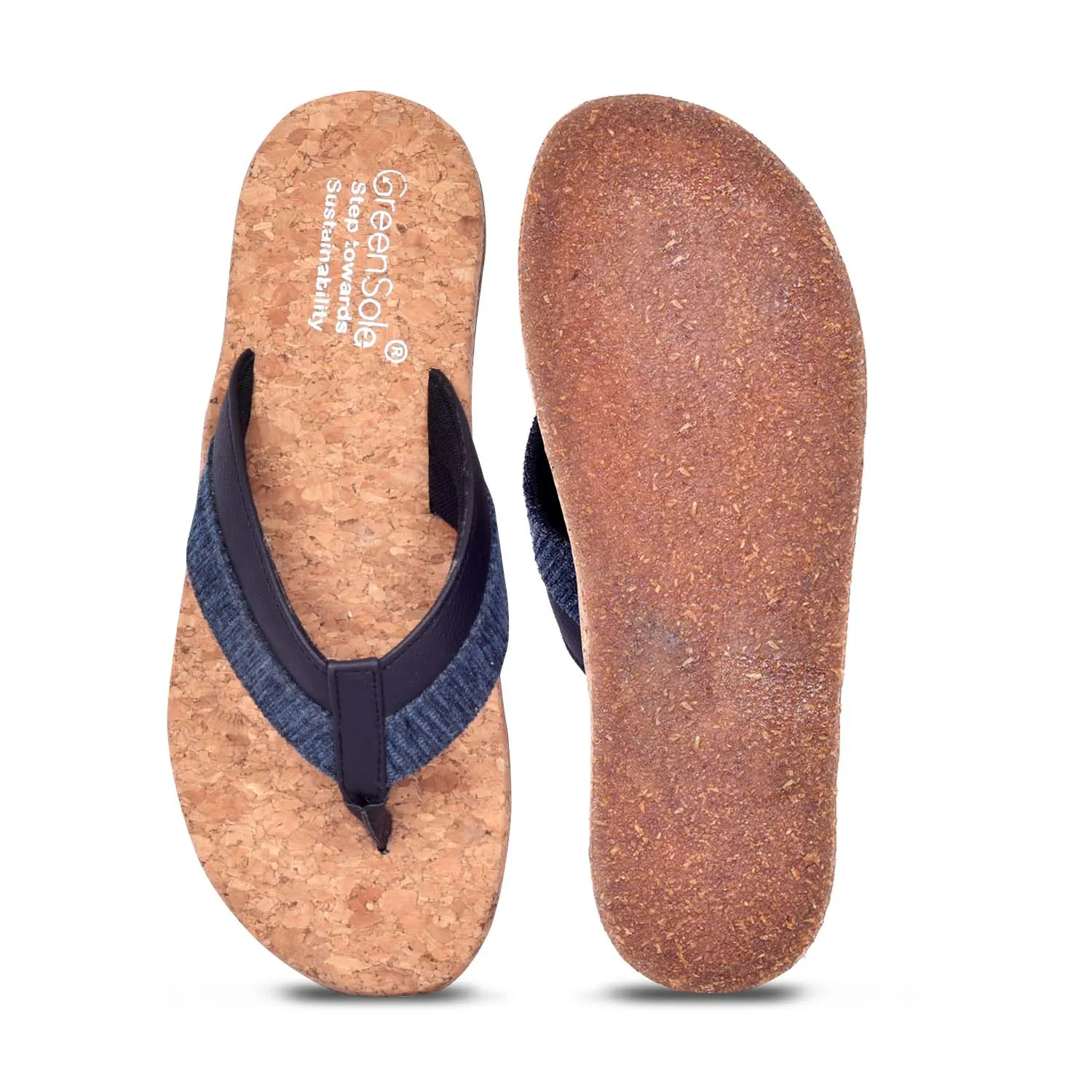 GREENSOLE  ROYAL ROSE  UNISEX SLIPPERS - NAVYBLUE