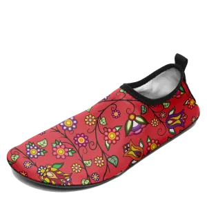 Heartbeat Petals Red Kid's Sockamoccs Slip On Shoes