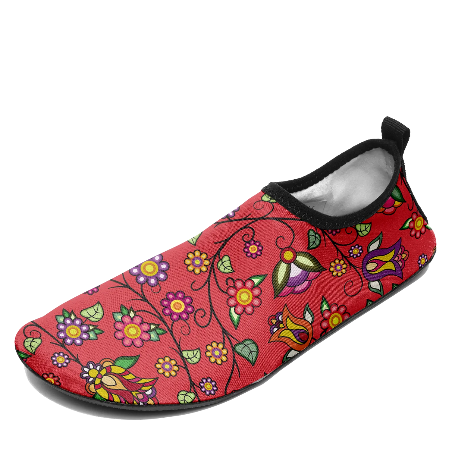 Heartbeat Petals Red Kid's Sockamoccs Slip On Shoes