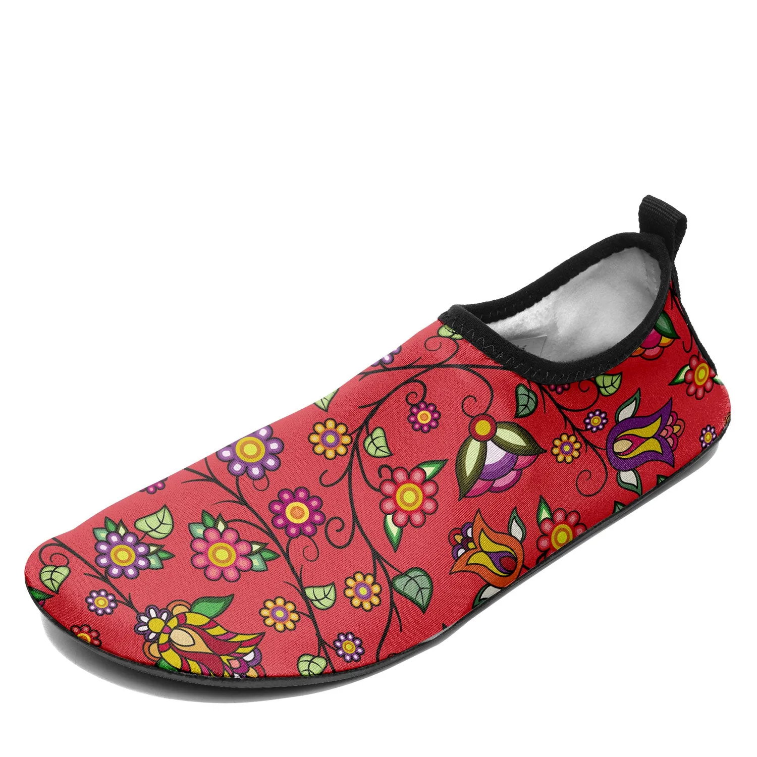 Heartbeat Petals Red Kid's Sockamoccs Slip On Shoes