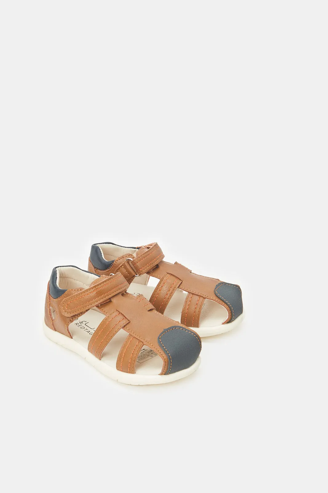 Infant Boys Brown Velcro Sandals