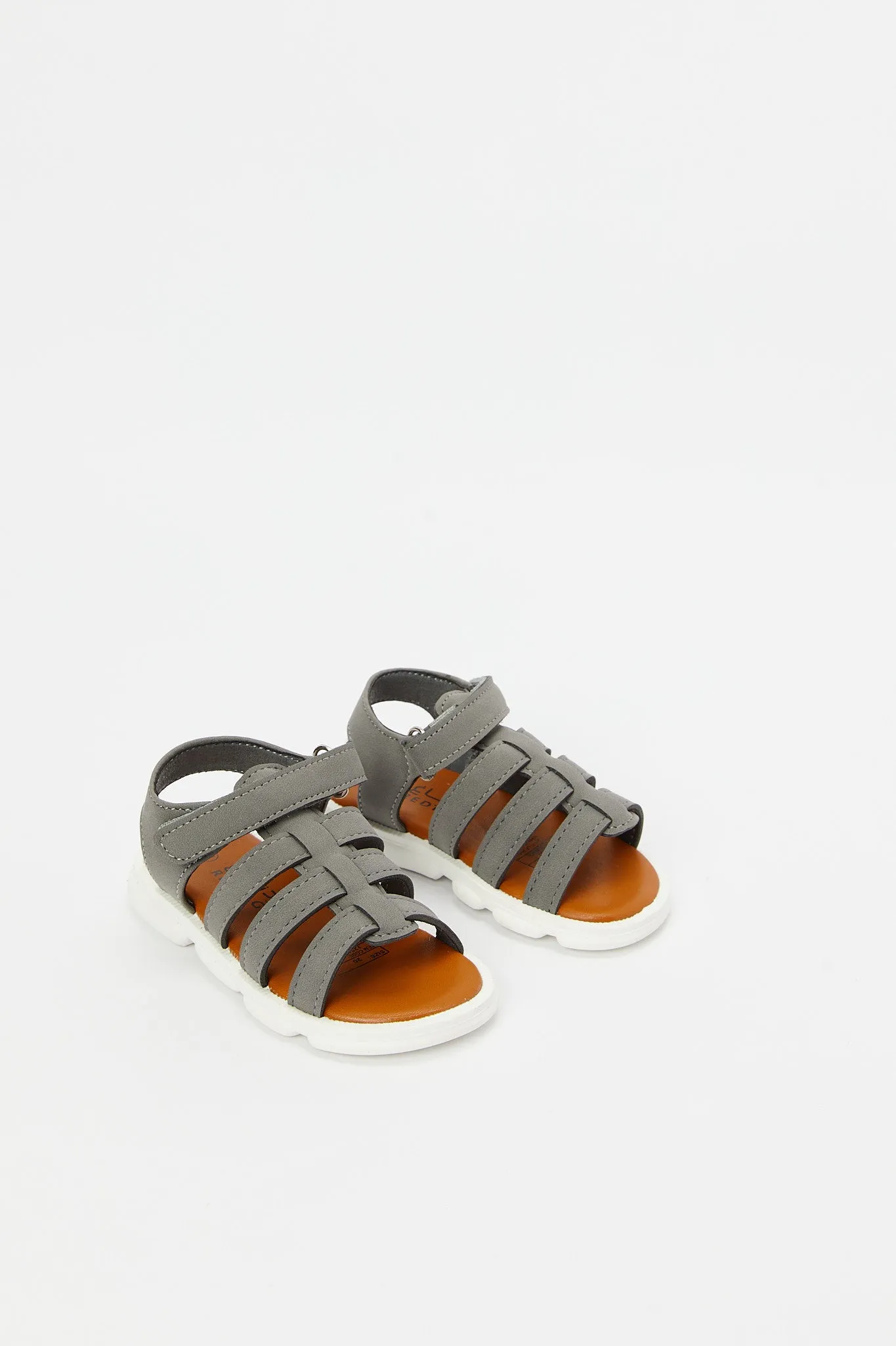 Infant Boys Grey Strap Sandal