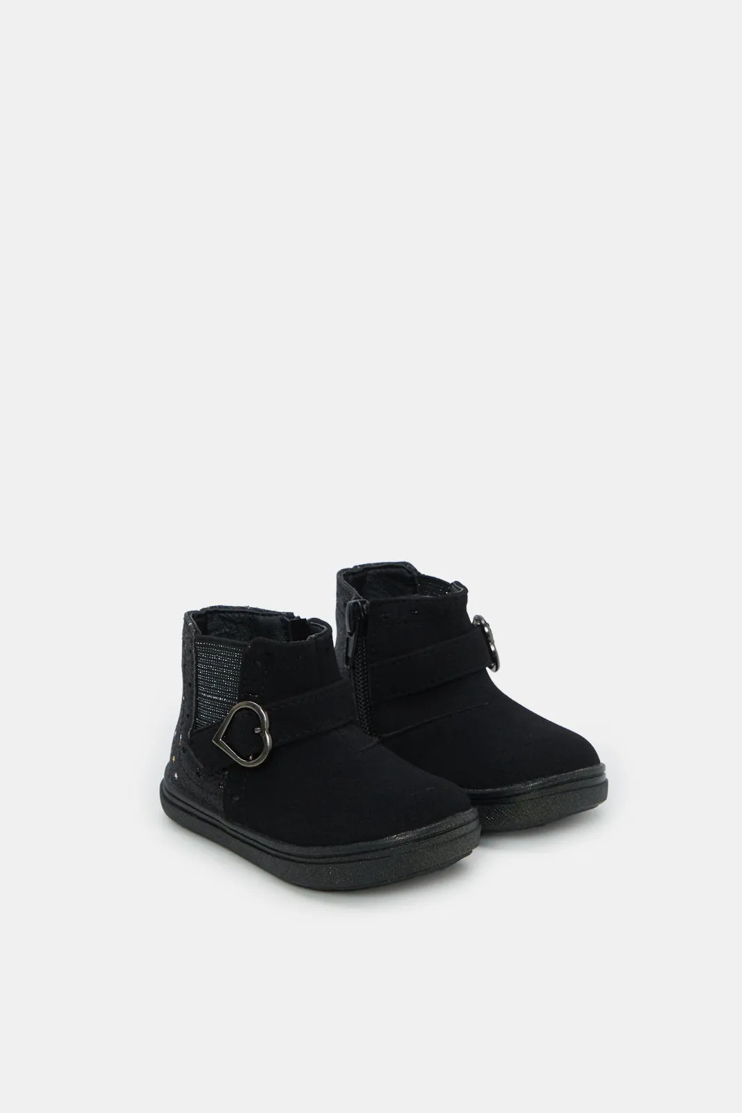 Infant Girls Black Star Ankle Boot