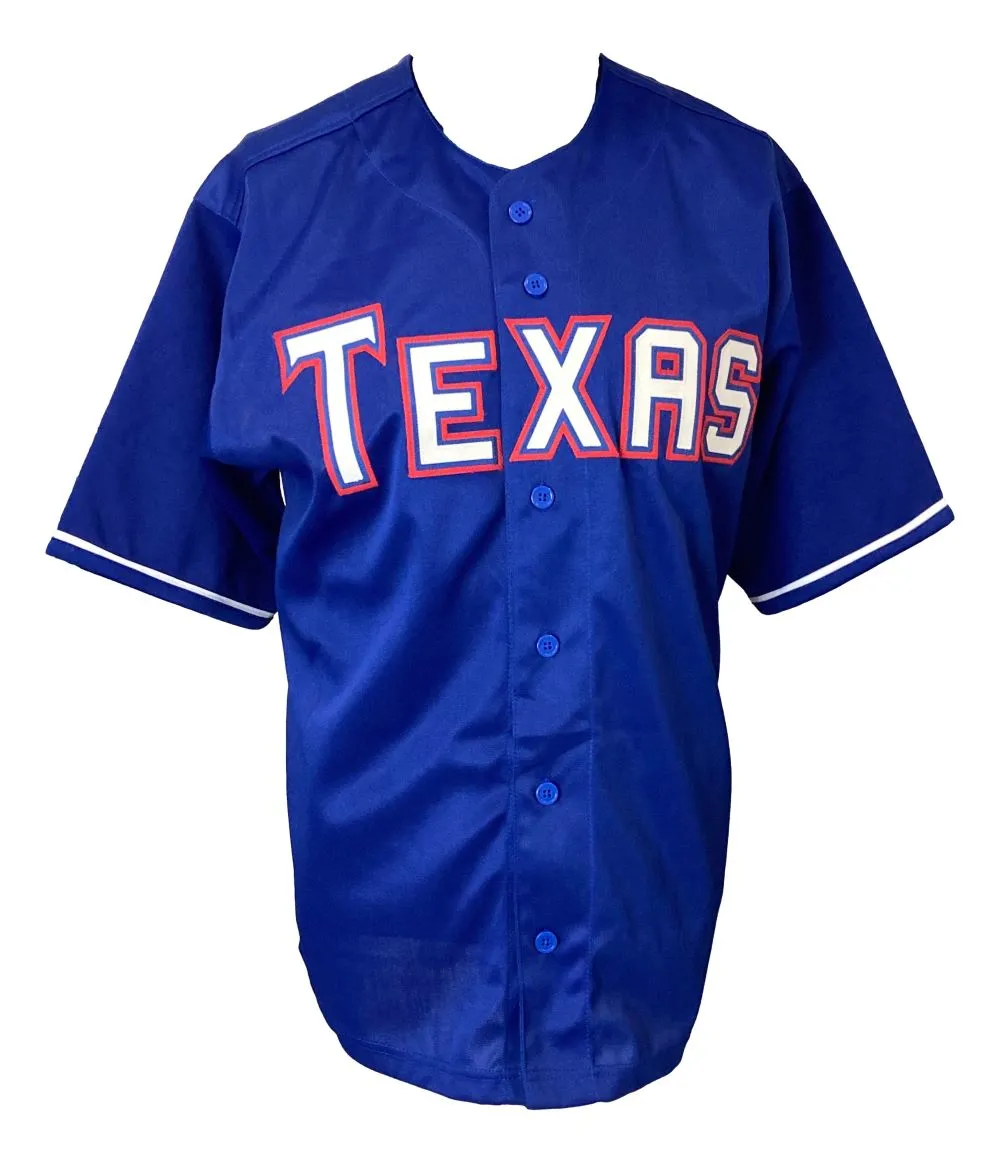 Ivan Rodriguez Texas Signed Blue Baseball Jersey BAS