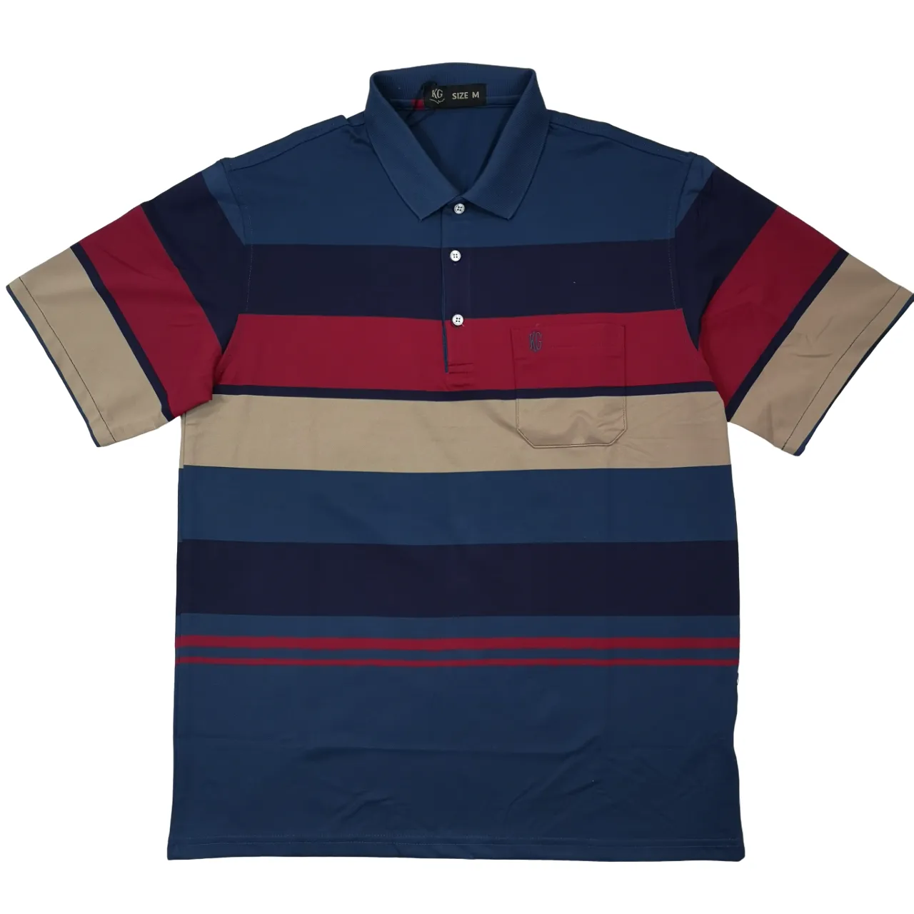 KG Maroon Navy blue Striped Golfer