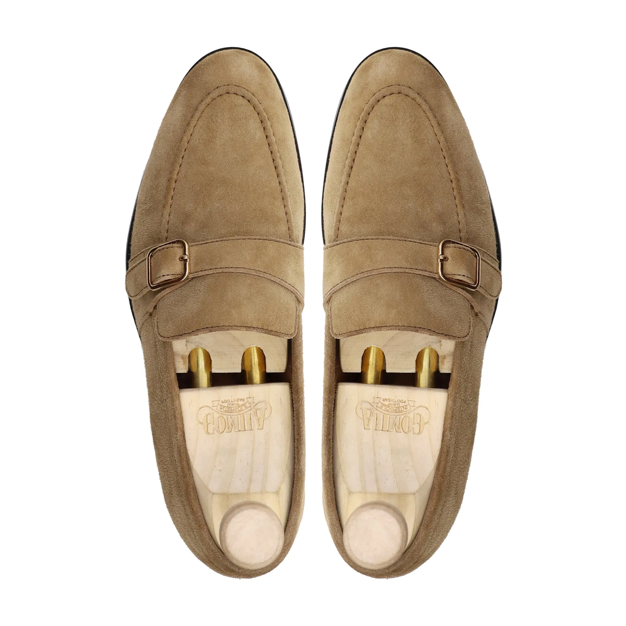 Khajal - Men's Camel Kid Suede Loafer