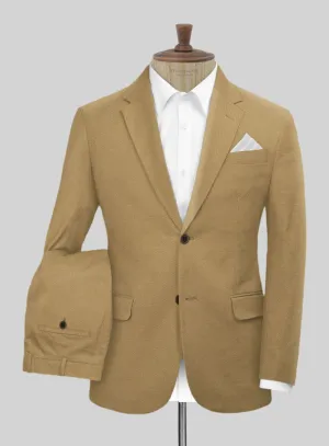 Khaki Feather Cotton Canvas Stretch Suit