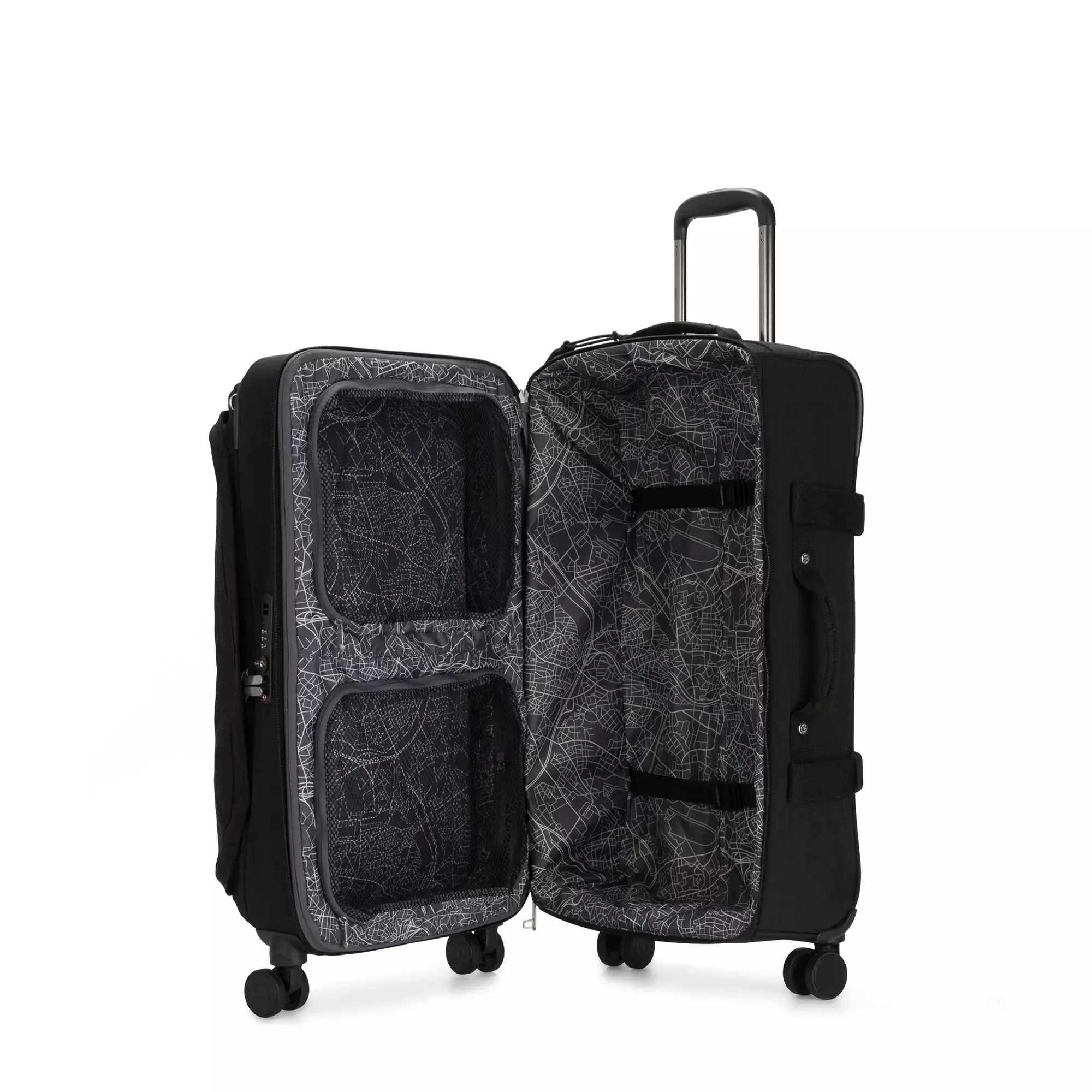 Kipling Spontaneous Medium Rolling Luggage - Black Noir