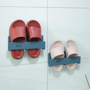 Kuber Industries Wall Mounted Shoe Rack for Home|Compact & Durable|Self-Adhesive|Unique Design|Shoe Stand For Bathroom & Bedroom|Pack of 2|1354A|Blue