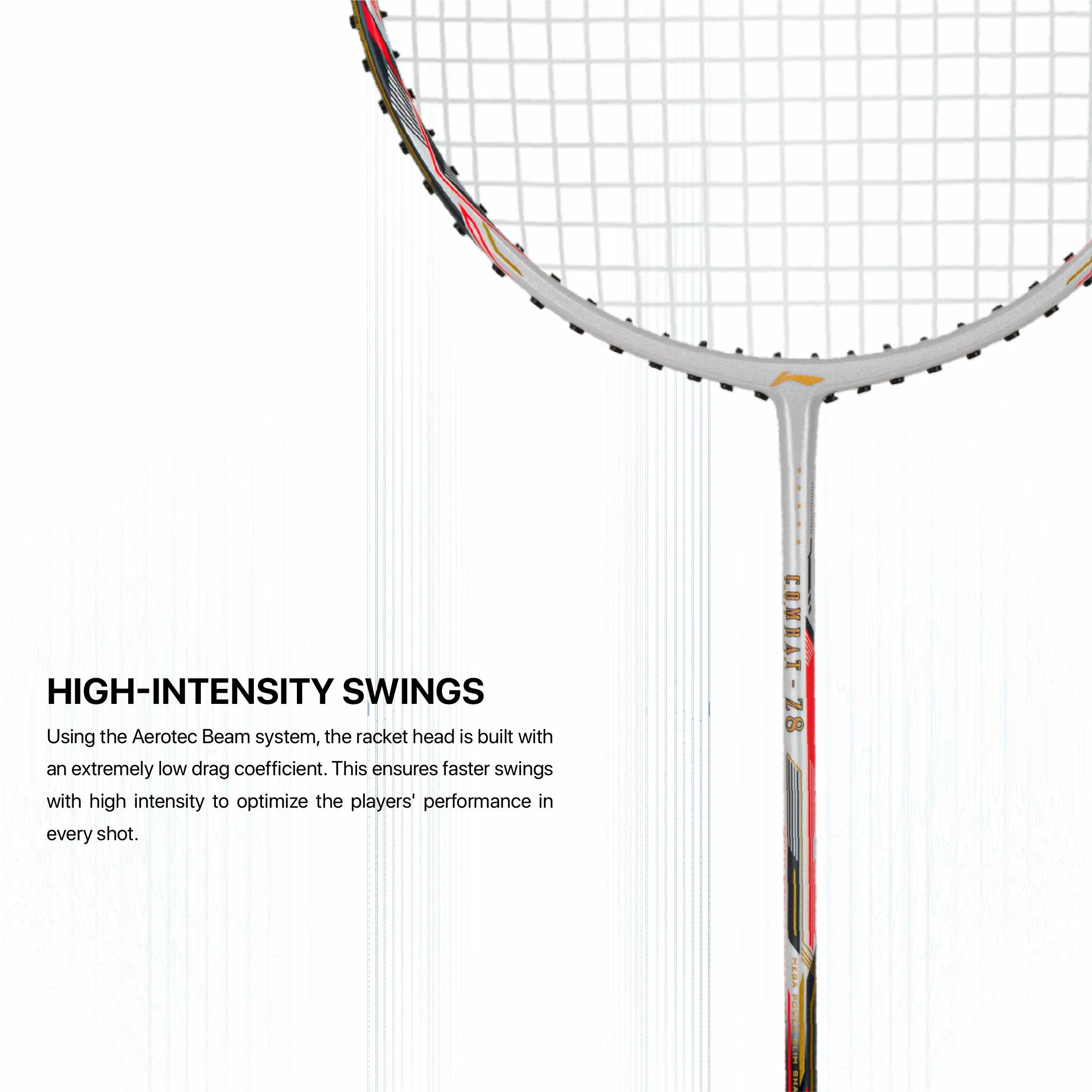 Li-Ning Combat Z8 Strung Badminton Racquet (Orange / White / Black)