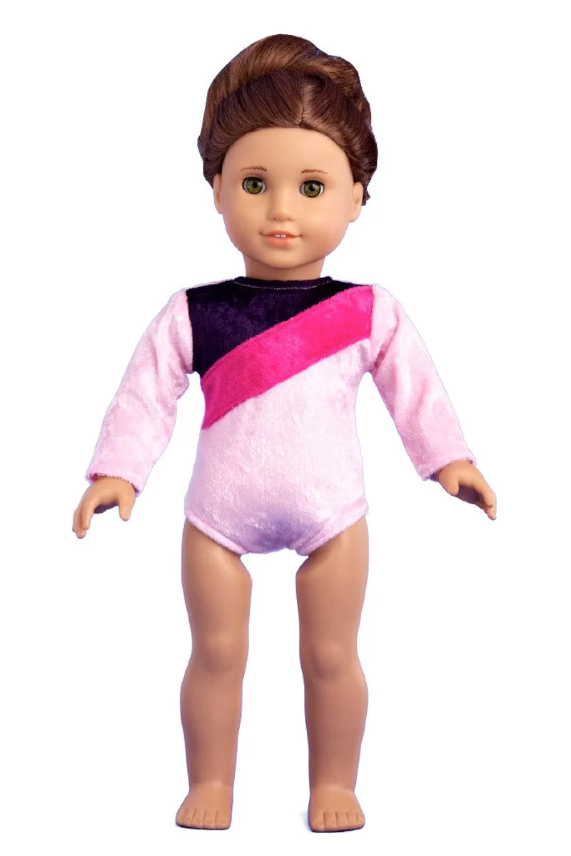 Little Gymnast - Clothes for 18 inch Doll - Pink and Purple Gymnastic Leotard with Shorts