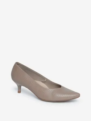 LUNA BLU Taupe Comfort-Fit Textured Pumps