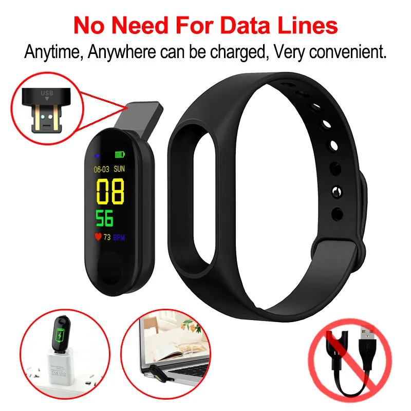 M4 Water-resistant Smart Fitness Band (with a Colour Screen, Fitness Tracker, BP, Heart Rate Monitor)